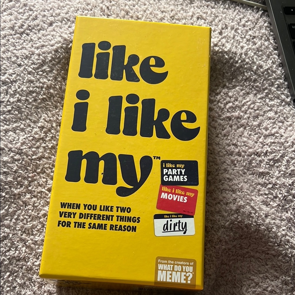 Yellow 'Like I Like My' Party Game